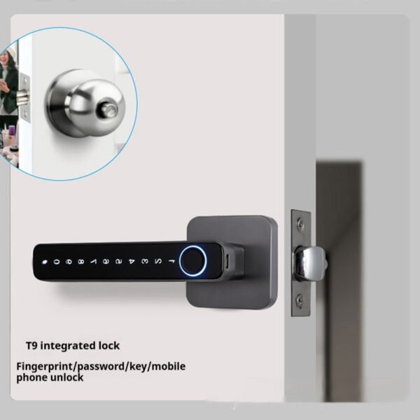 Bedroom Password Lock Wooden Door Smart Fingerprint Lock