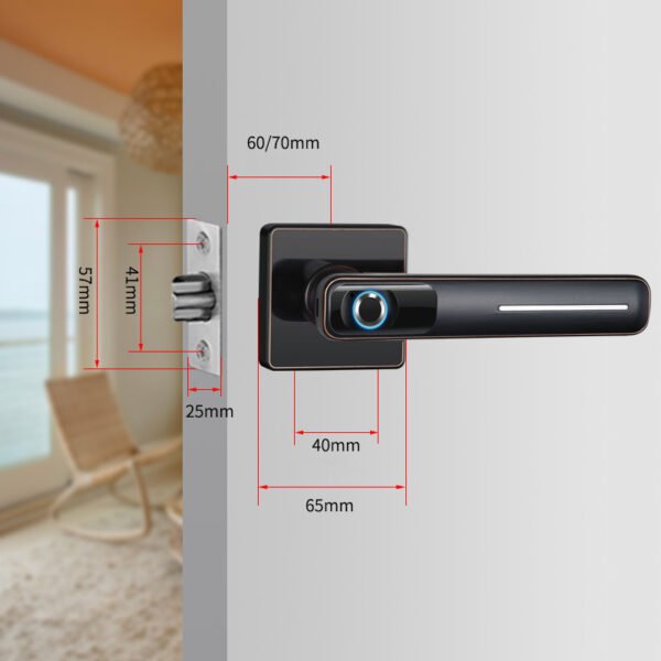 Smart Hand Fingerprint Square Ball Door Lock - Image 7