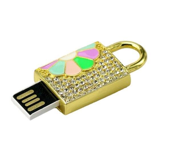 Creative Heart Jewelry Crystal Lock U Disk Love Lock - Image 2