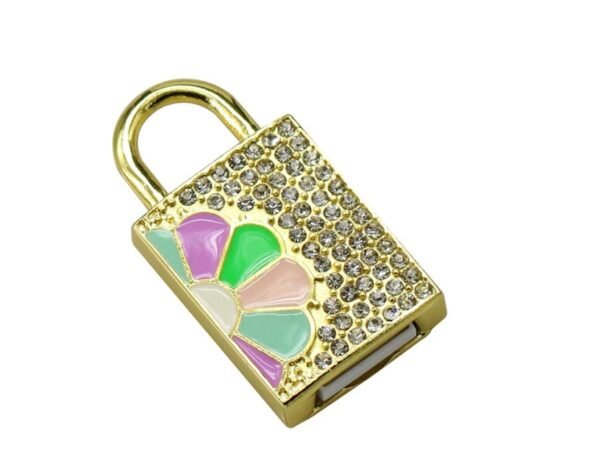 Creative Heart Jewelry Crystal Lock U Disk Love Lock - Image 3