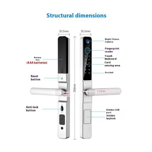 Remote Control Smart Lock Fingerprint Password Anti-theft Door Lock - Image 2