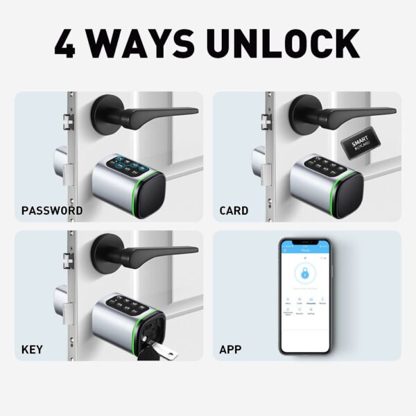 Password Card Smart Lock Cylinder Graffiti Through Bluetooth Unlock - Image 4